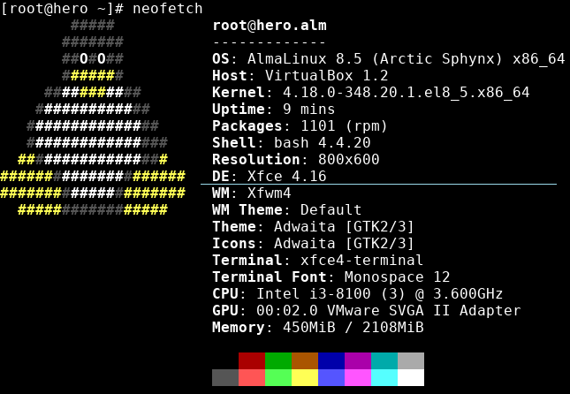 Neofetch - AlmaLinux 8.5